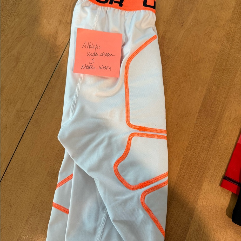 Under Armour Orange and White Compression Briefs